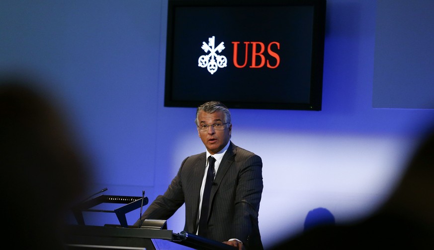 Sergio Ermotti, UBS-CEO, präsentiert in Zürich die Quartalszahlen der Grossbank (Mai 2014).