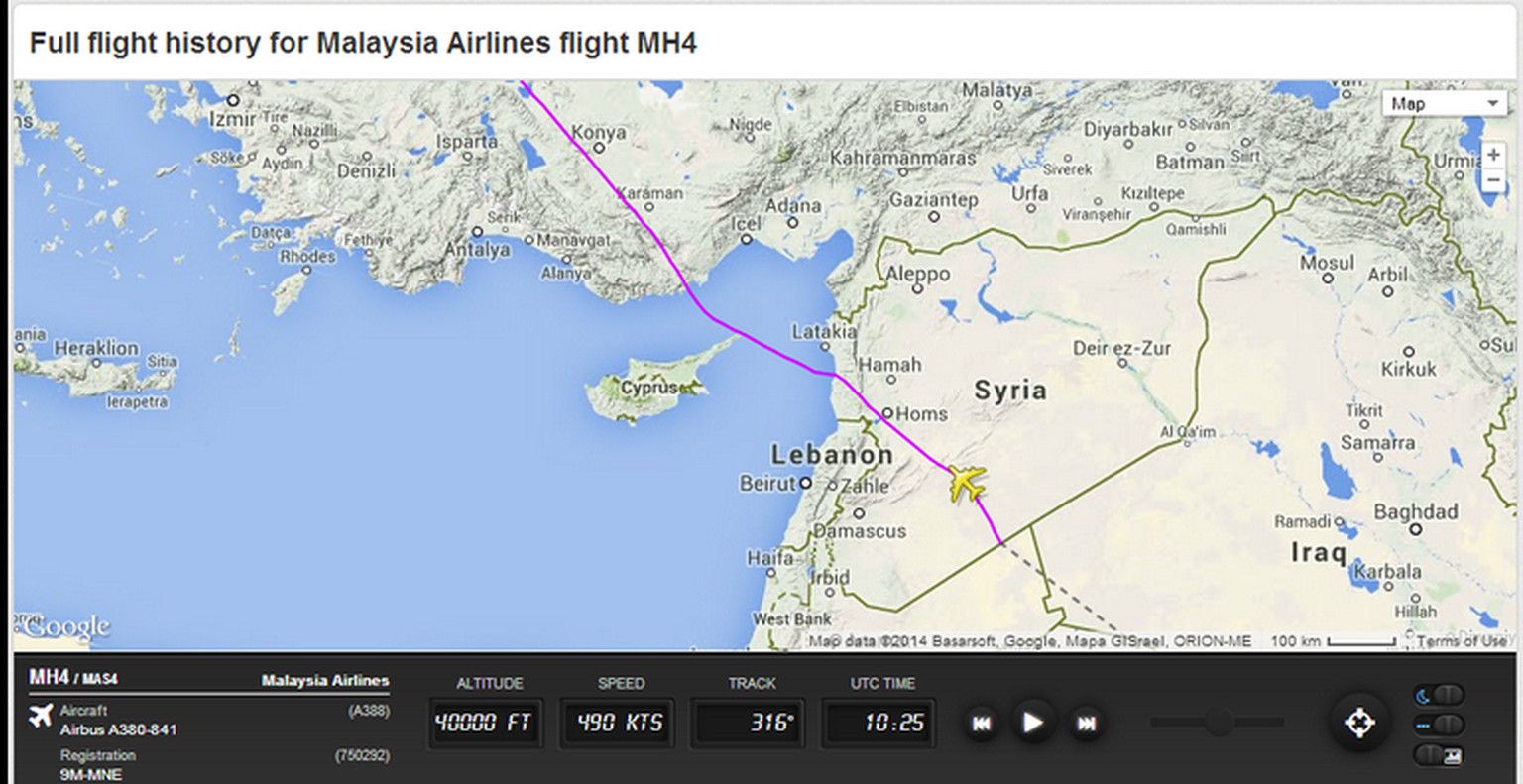 Die Fluggeschichte von MH4.