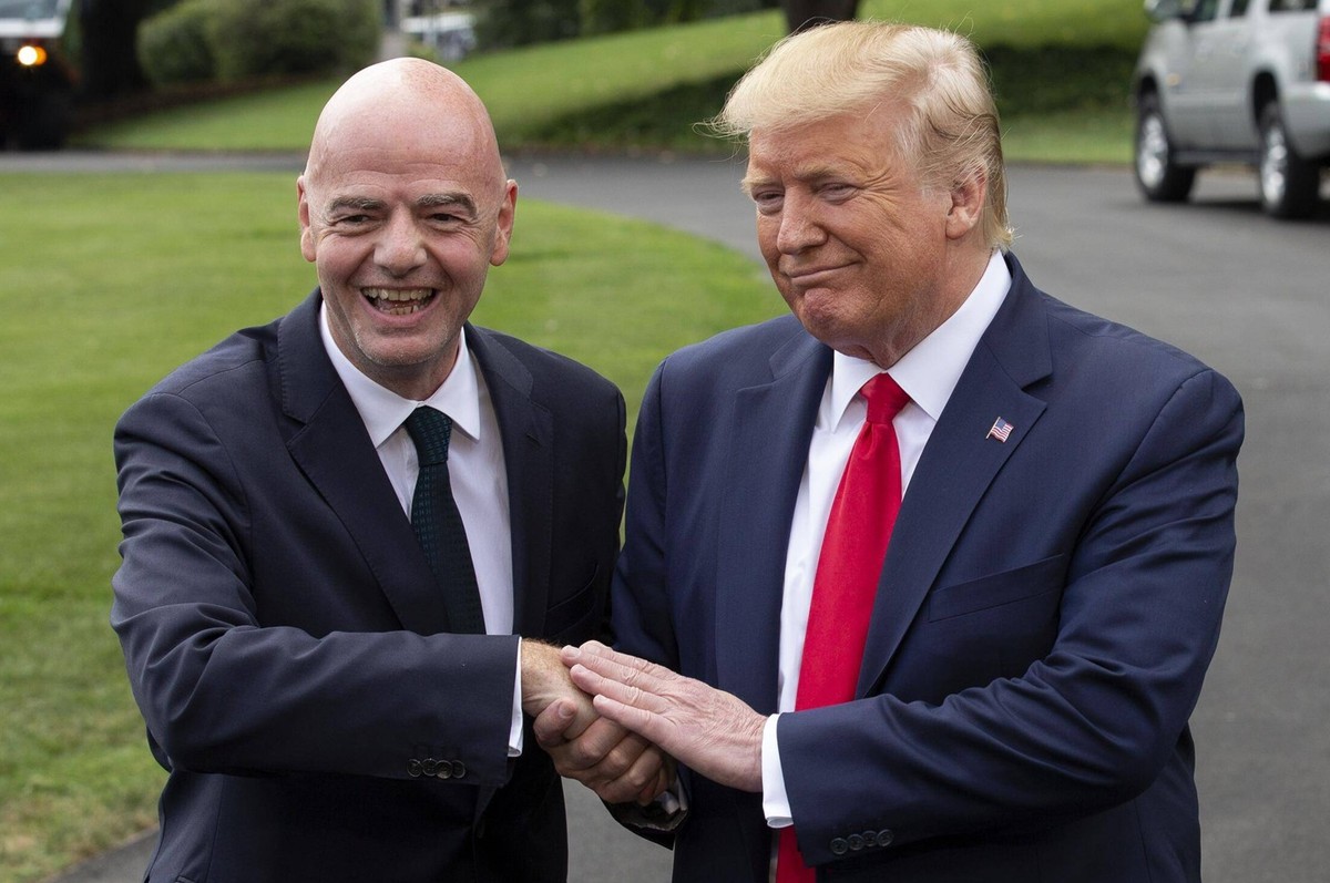 September 9, 2019, Washington, District of Columbia, USA: United States President Donald J. Trump and the President of FIFA Gianni Infantino speak to the press as United States President Donald J. Tru ...