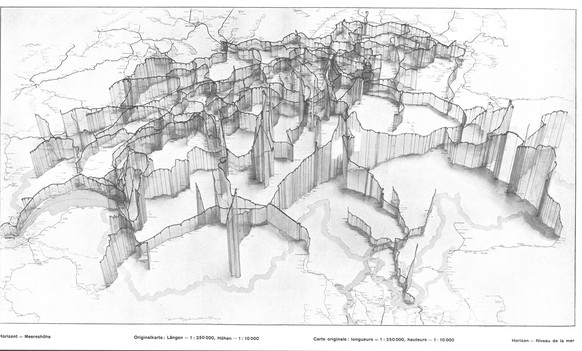 Das Eisenbahnnetz in 3-D.