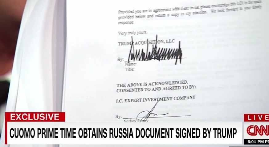 Dieses Dokument beweist, dass Trump wegen des Trump Towers in Moskau gelogen hat