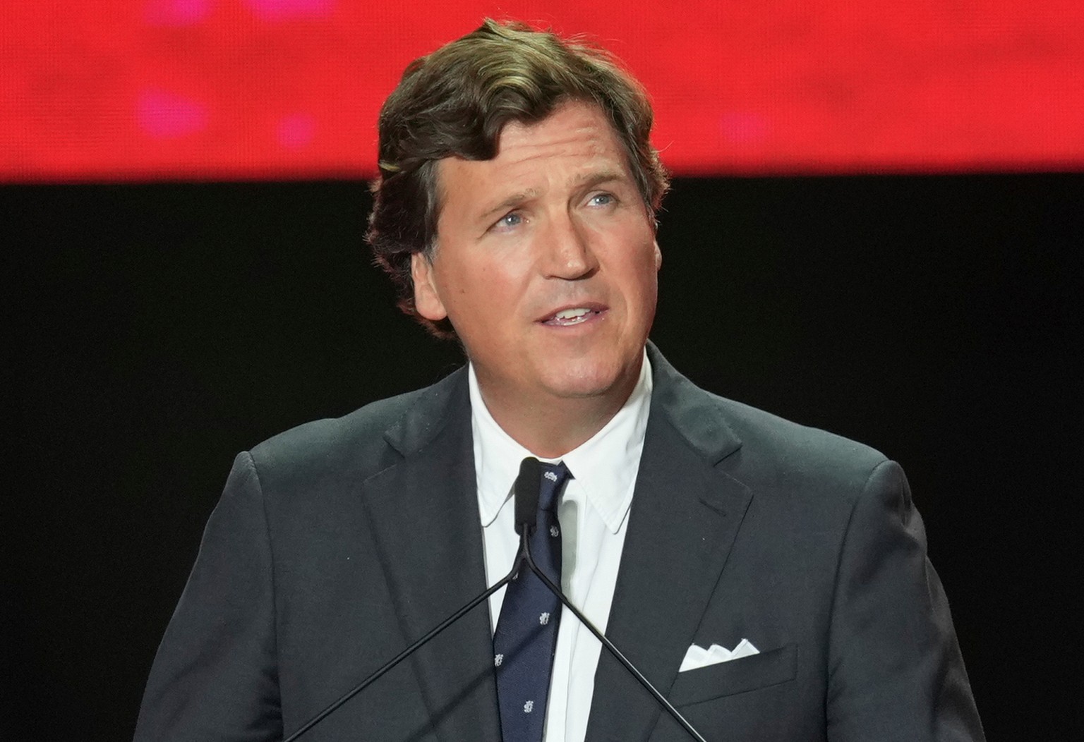 FILE - Tucker Carlson speaks at a memorial for Charlie Kirk, Sept. 21, 2025, in Glendale, Ariz. (AP Photo/Ross D. Franklin, File)
Republicans Israel