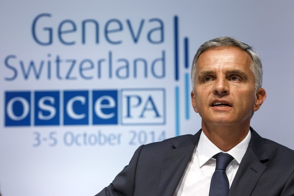 Aussenminister Burkhalter an der OSZE-Tagung in Genf.