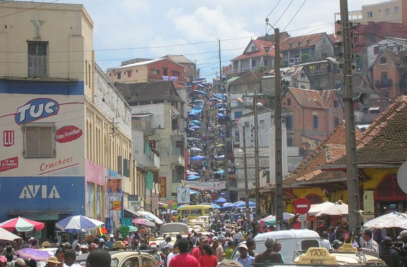 Dichte Besiedlung und ein schwaches Gesundheitssystem begünstigen die Ausbreitung der Pest: Madegassische Hauptstadt&nbsp;Antananarivo.