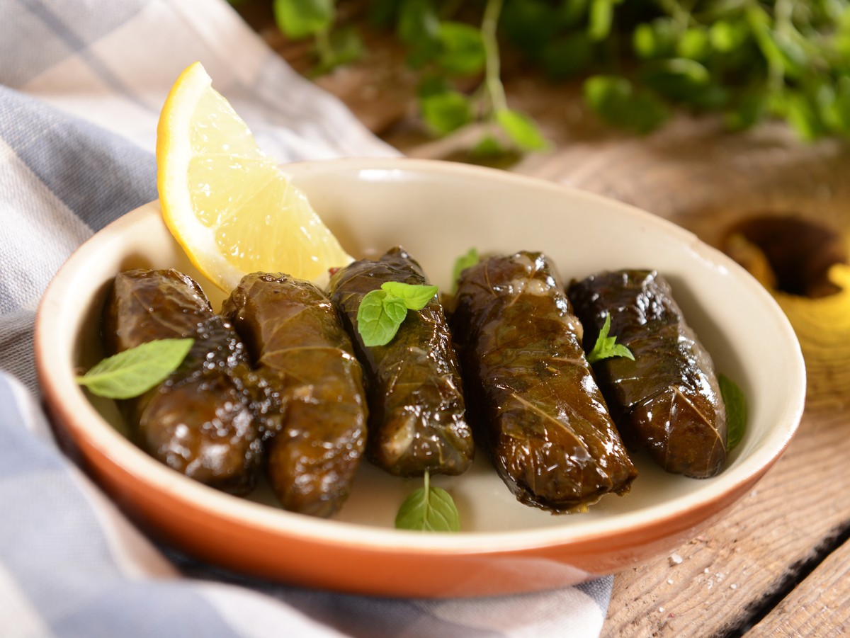 Dolmadakia dolmades weinblätter gefüllt griechenland griechische küche