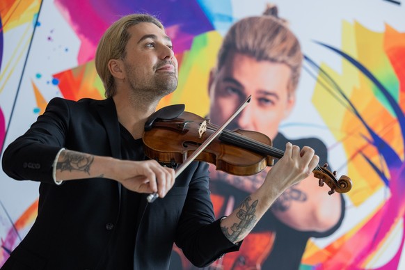 13.05.2024, Nordrhein-Westfalen, Köln: Geiger David Garrett steht bei einem Fototermin zu seinem neuen Album ·Millennium Symphony· und seiner neuen Live Tour 2025 in der Flora. Foto: Rolf Vennenbernd/ ...