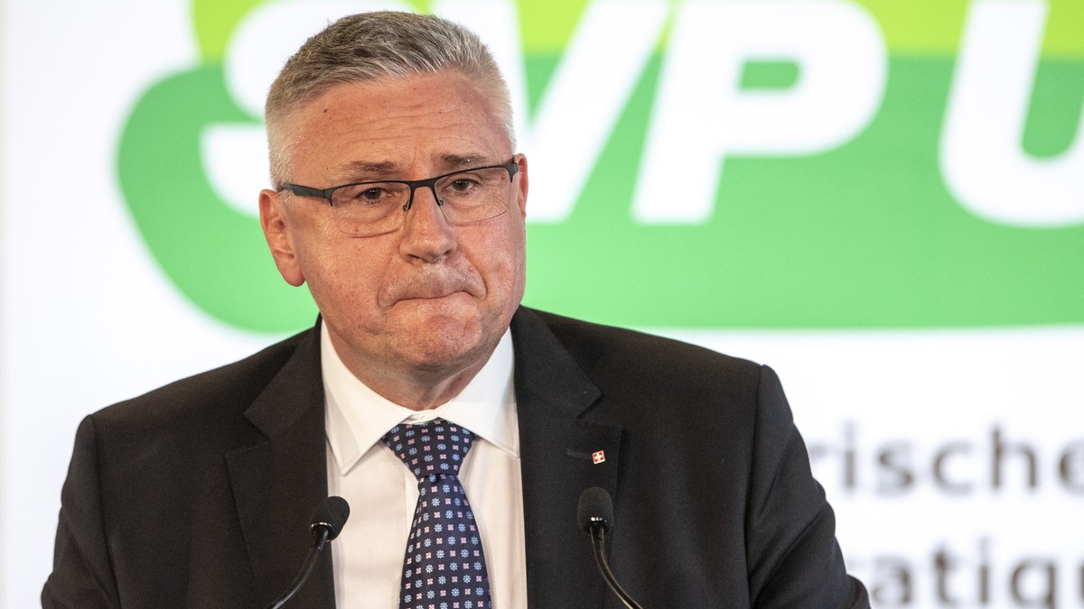 SVP Nationalrat Andreas Glarner, anlaesslich einer Delegiertenversammlung der SVP vom Samstag, 1. Juli 2023 in Kuessnacht am Rigi. (KEYSTONE/Urs Flueeler).