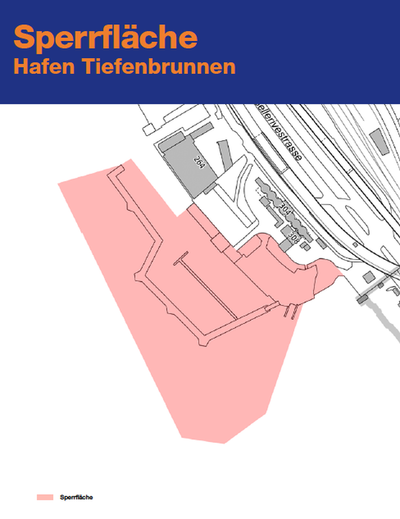 Sperrfläche Hafen Tiefenbrunnen