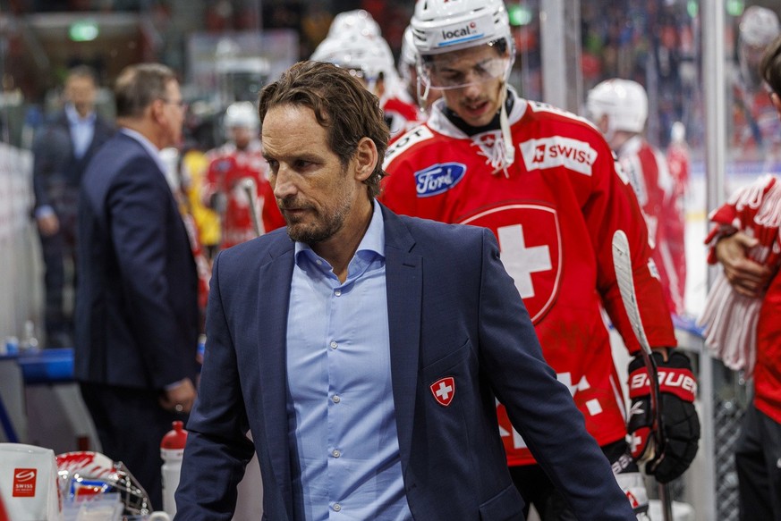 Team Switzerland head coach Patrick Fischer during the ice hockey game during the SWISS Ice Hockey Games between Team Switzerland and Team Czech Republic on Saturday, 16. December 2023, in Zuerich. (K ...