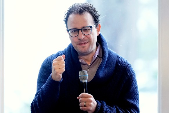 FILE - Dario Amodei, CEO &amp; Co-Founder of Anthropic, speaks on a panel at the convening of the International Network of AI Safety Institutes at the Golden Gate Club at the Presidio in San Francisco ...