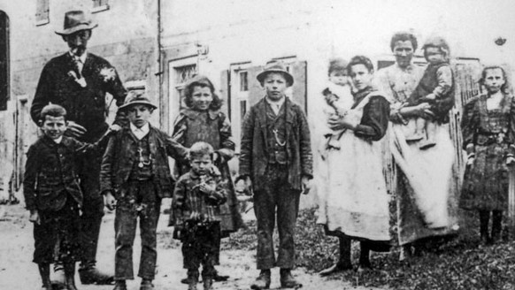 Arbeiterfamilie der Sulzer-Giesserei.