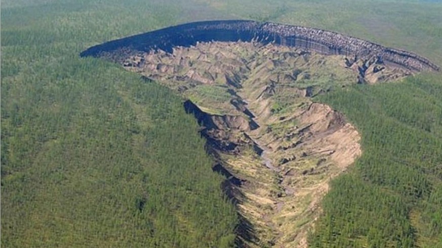Batagaika-Krater in Jakutien, Sibirien