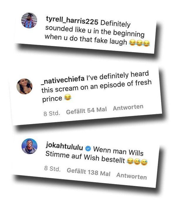 Kommentare auf Instagram zu Will Smith. Klingt er wirklich wie dieser Husky?
