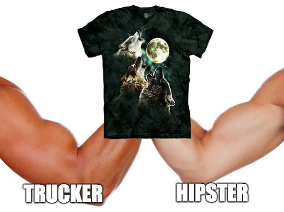 bro shake armdrücken hipster t-shirt wolf heulen