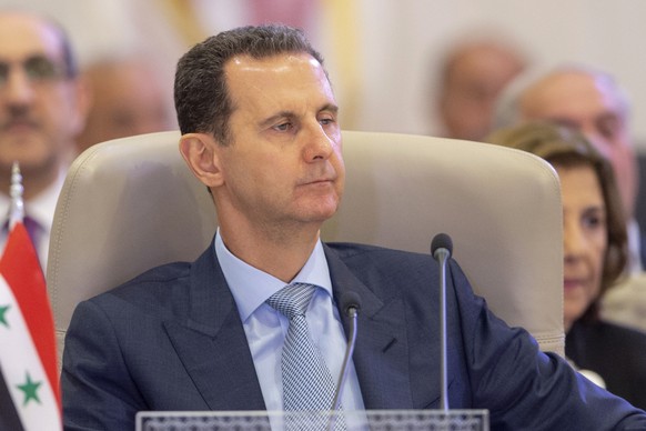 FILE - In this photo provided by Saudi Press Agency, SPA, Syrian President Bashar Assad chairs his deletions during the Arab summit in Jeddah, Saudi Arabia, Friday, May 19, 2023. Syrians were voting f ...