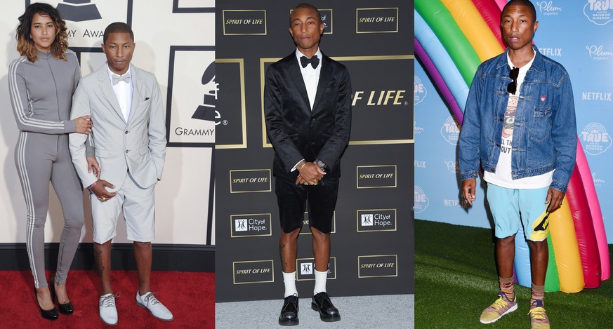 Trägt die kurzen Hosen wie andere lange: Pharrell Williams.