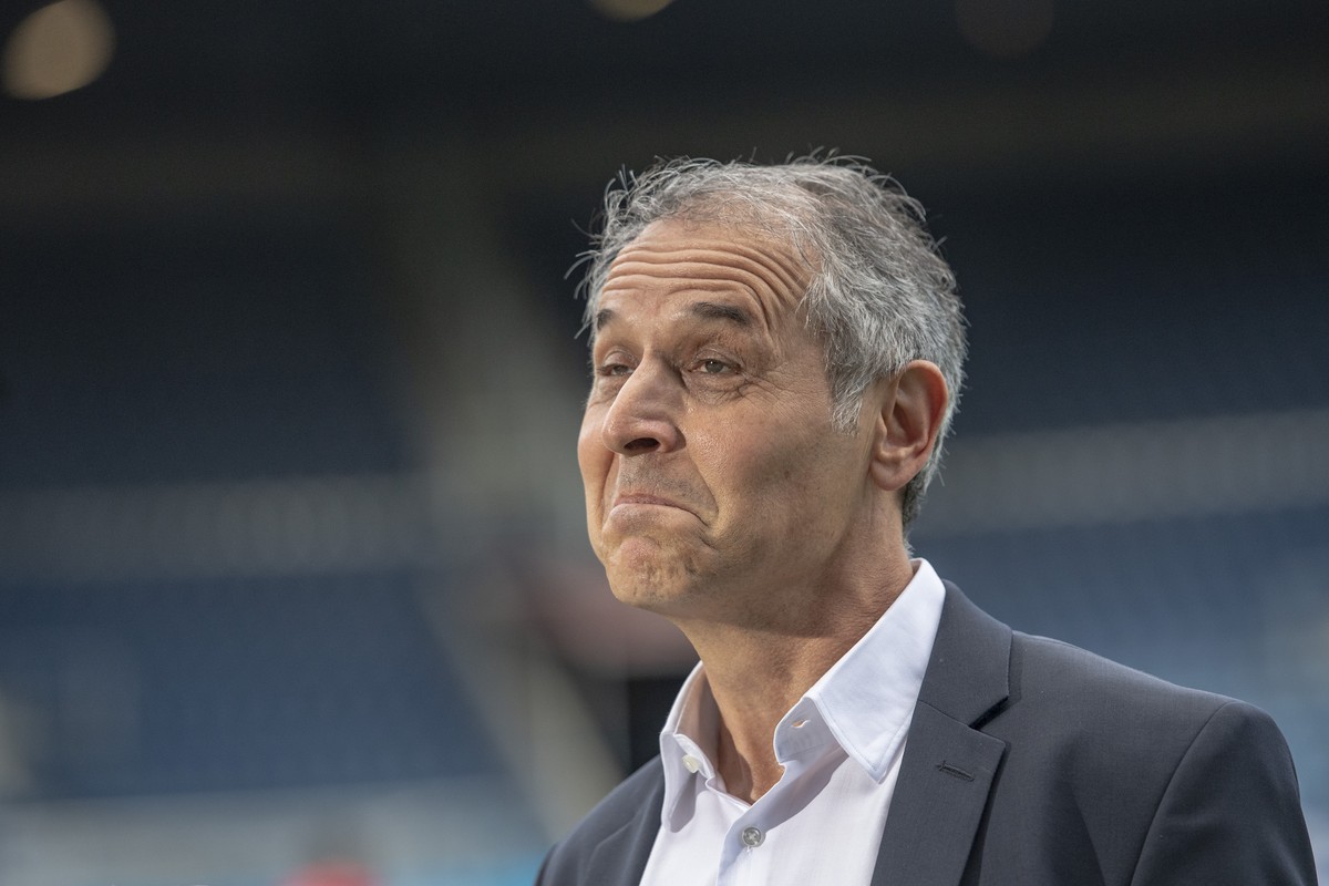 Der Trainer des FC Basel, Marcel Koller beim Super League Meisterschaftsspiel zwischen dem FC Luzern und dem FC Basel vom Sonntag, 21. Juni 2020 in Luzern. (KEYSTONE/Urs Flueeler)
