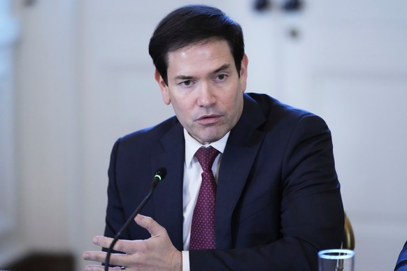 Sec. of State Marco Rubio speaks during a meeting with President Donald Trump and oil executives in the East Room of the White House, Friday, Jan. 9, 2026, in Washington. (AP Photo/Alex Brandon)
Donal ...