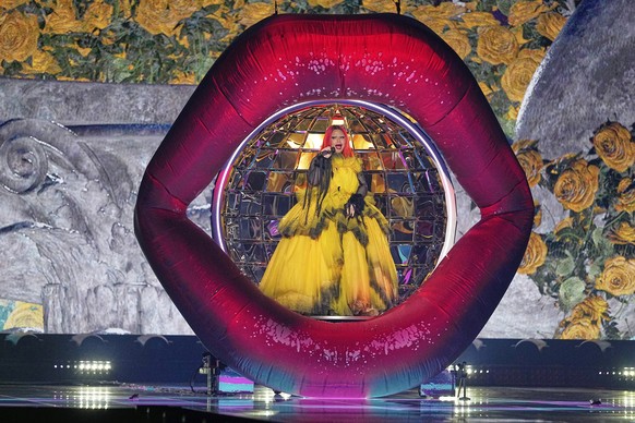 Miriana Conte from Malta performs the song &quot;SERVING&quot; during the dress rehearsal for the second semi-final of the 69th Eurovision Song Contest, in Basel, Switzerland, Wednesday, May 14, 2025. ...