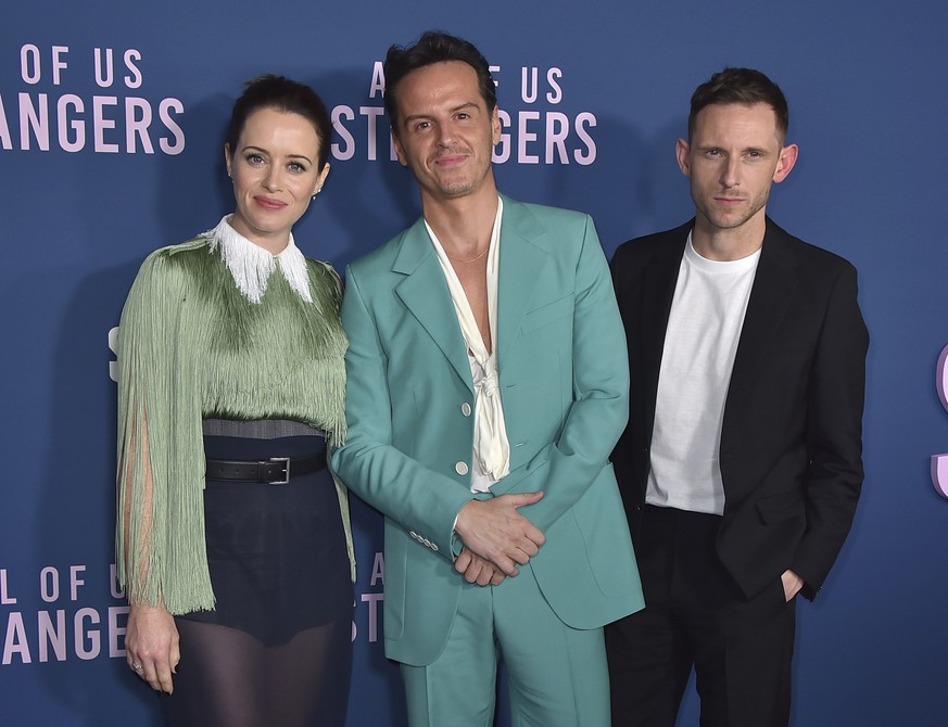 Claire Foy, from left, Andrew Scott and Jamie Bell arrive at a screening of &quot;All of Us Strangers,&quot; Saturday, Dec. 9, 2023, at Vidiots in Los Angeles. (Photo by Jordan Strauss/Invision/AP)
Cl ...