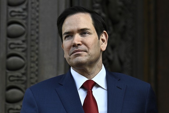 US Secretary of State Marco Rubio looks on upon his arrival at the Quai d&#039;Orsay, France&#039;s Minister of Foreign Affairs before a bilateral meeting with his French counterpart Jean-Noel Barrot  ...