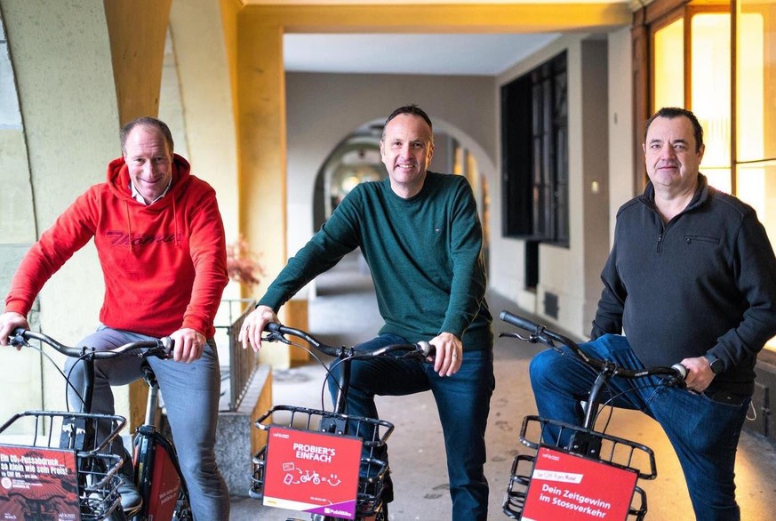 Die neuen Publibike-Besitzer: Thomas Binggeli, Markus Bacher und Guido Honegger (von links).