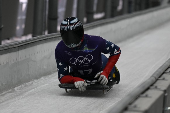 GIOCHI OLIMPICI - Olimpiadi Invernali Milano-Cortina 2026 - Skeleton Florian Austin from United States of America during the Winter Olympic Games, Olympische Spiele, Olympia, OS Milano Cortina 2026, i ...