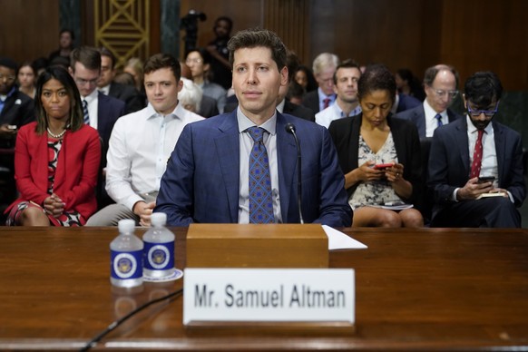 Sam Altman, CEO of OpenAI, waits to speak before a Senate Subcommittee on Privacy, Technology, and the Hearing on Artificial Intelligence, Tuesday, May 16, 2023, on Capitol Hill in Washington.  ...