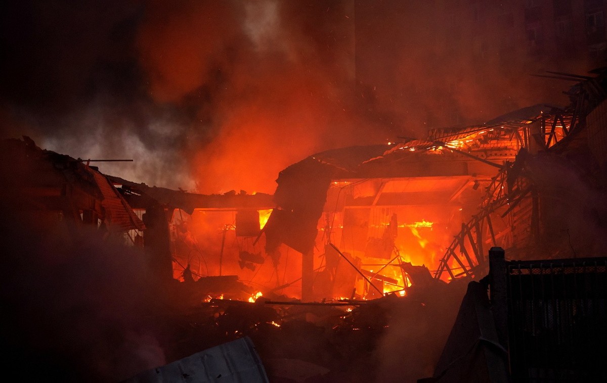 Missile russe tombé sur Kiev, 30 août 2023.