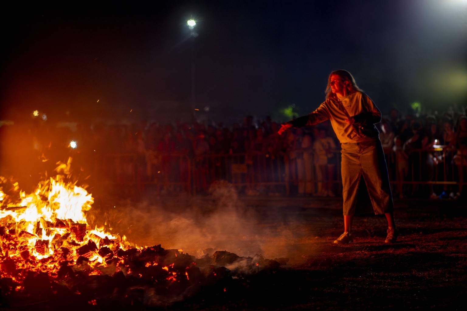 Saint Johns Night In Spain People are celebrating Saint John s night and the summer solstice with fire in many towns in Spain, in San Sebastian de los Reyes, Madrid, Spain, on June 24, 2024. San Sebas ...