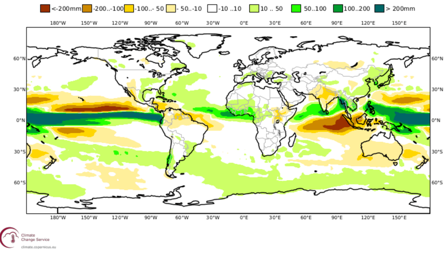 Summer 2023 forecast, global precipitation