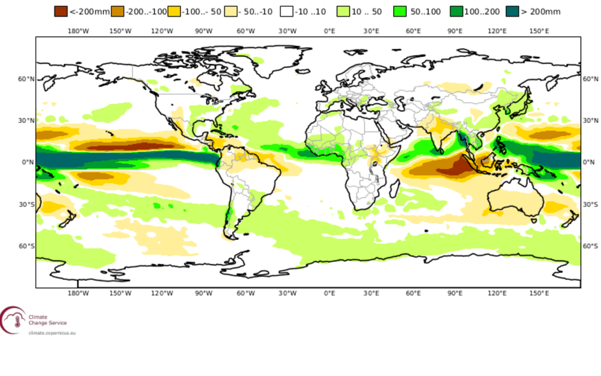 Prognose Sommer 2023, Globaler Niederschlag