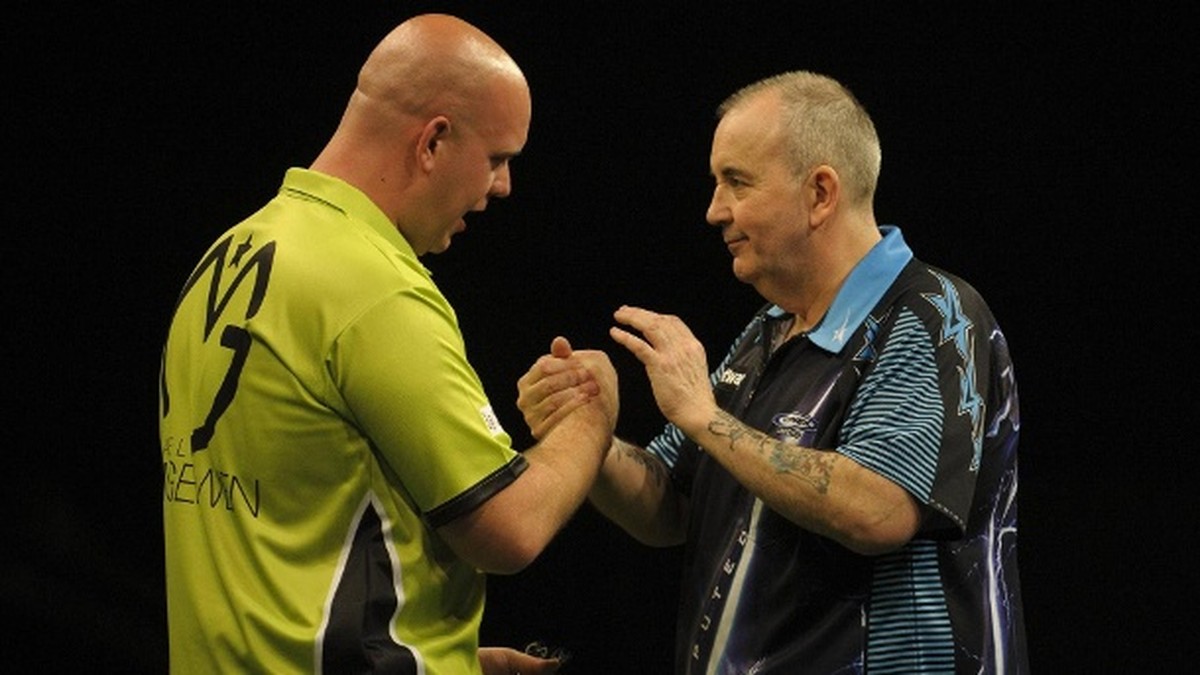 Zwei der Besten aller Zeiten: Michael van Gerwen und Phil Taylor.