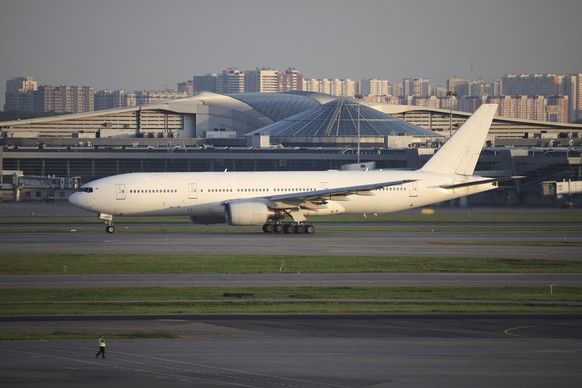 Russia&#039;s Nordwind Airlines Boeing 777-200ER taxies before taking off on the first flight connecting Moscow and Pyongyang at Moscow&#039;s Sheremetyevo International Airport, amidst warming relati ...