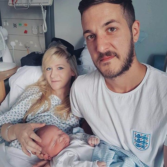 This is an undated hand out photo of Chris Gard and Connie Yates with their son Charlie Gard provided by the family, at Great Ormond Street Hospital, in London. The president of the United States has  ...