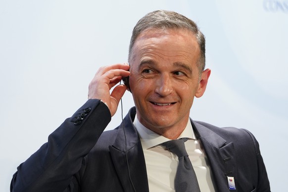 epa09217569 German Minister for Foreign Affairs Heiko Maas attends a press conference after the 131st meeting of the Committee of Ministers of the Council of Europe at City Hall in Hamburg, Germany, 2 ...