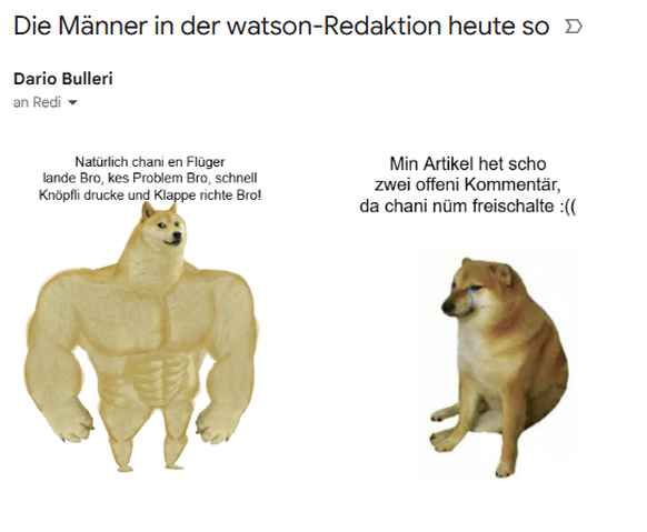 Darios Kommentar Mails zur fröhlichen Freischaltung