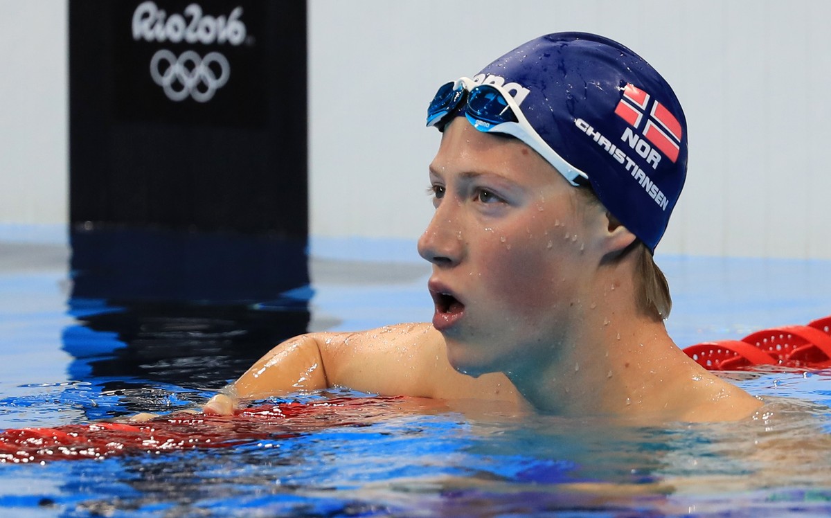 2016 Rio Olympics - Swimming - Preliminary - Men's 400m Freestyle - Heats - Olympic Aquatics Stadium - Rio de Janeiro, Brazil - 06/08/2016. Henrik Christiansen (NOR) of Norway competes. REUTERS/D ...