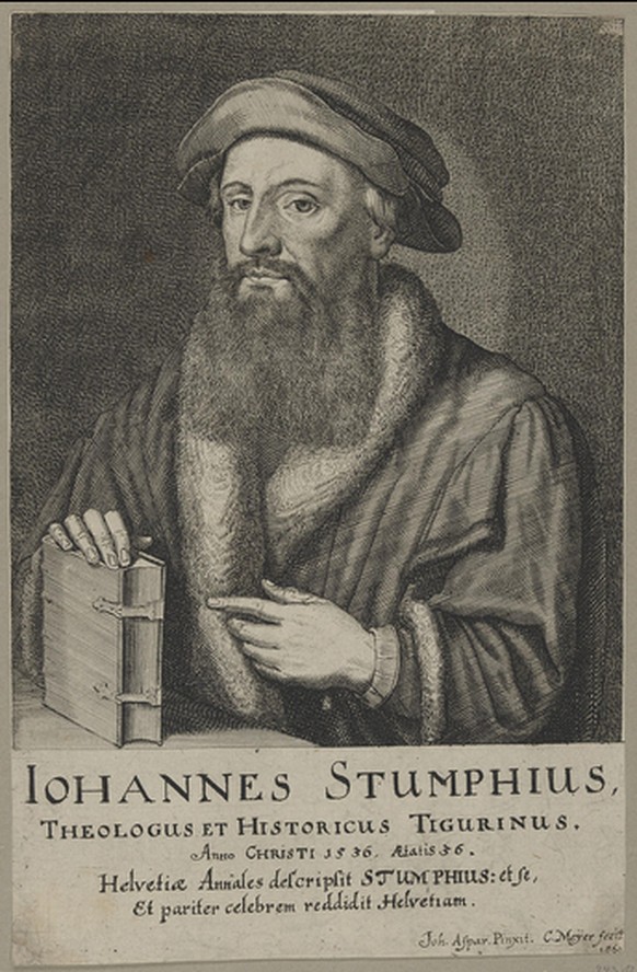 Johannes Stumpf im Alter von ca. 36 Jahren. Radierung von Conrad Meyer aus dem Jahr 1662 nach einer Vorlage eines Gemäldes von Hans Asper.
https://de.wikipedia.org/wiki/Johannes_Stumpf#/media/Datei:St ...