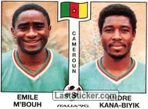 An der WM 1990 mussten sich zwei Spieler der «kleinen» Nationen einen Kleber teilen. Emile M'Bouh vom NLB-Klub Chenois stiess mit Kamerun in die Viertelfinals vor.