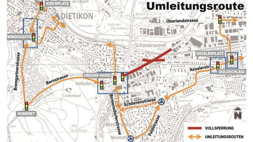 Dieses ungewöhnliche Verkehrsregime in Dietikon, Urdorf und Schlieren gilt ab dem 2. Juli bis Ende August. Es wird massive Auswirkungen auf den Ziel- und Quellverkehr im Limmattal haben. Die Kreuzung  ...