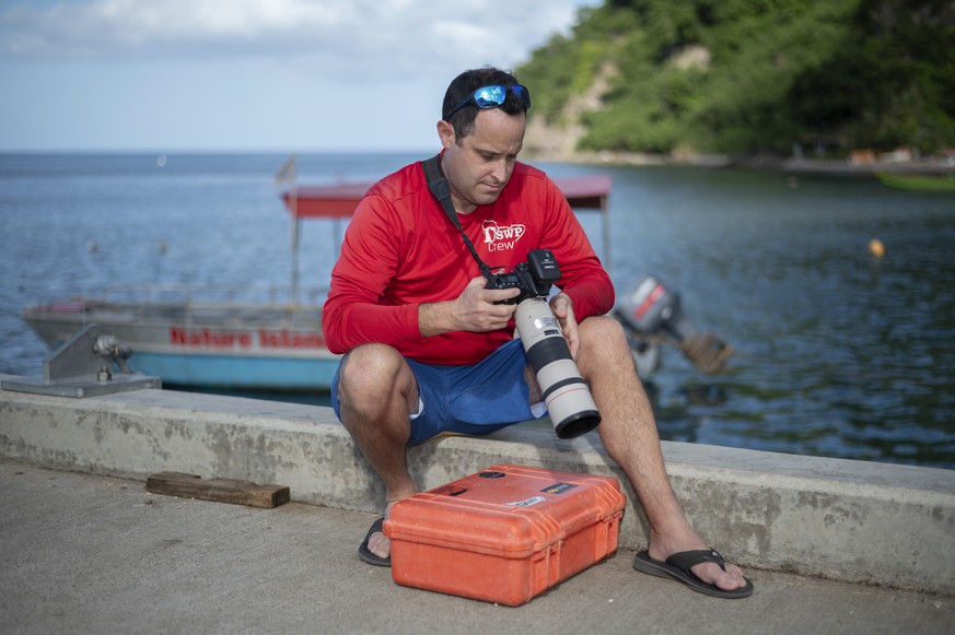 Shane Gero, a whale biologist and founder of the Dominica Sperm Whale Project, poses for a photo in Roseau, Dominica, Sunday, Nov. 12, 2023. The tiny island of Dominica announced on Nov. 13, 2023 that ...