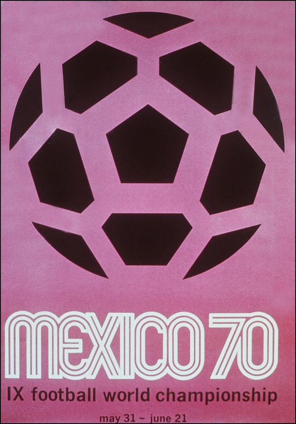 Official poster of the 1970 World Cup, played in Mexico. (KEYSTONE/Str) HANDOUT, NO SALES, SWITZERLAND ONLY, EDITORIAL USE ONLY