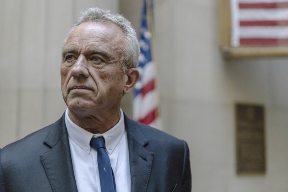 Independent Presidential candidate Robert F. Kennedy Jr. speaks to reporters at the Nassau County Supreme Court in Mineola, N.Y. on Wednesday, Aug. 21, 2024. (AP Photo/Stefan Jeremiah, Pool)
Robert F. ...