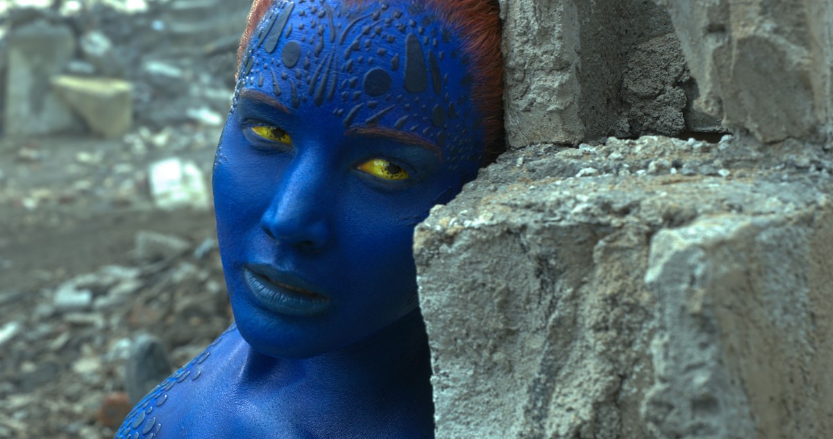In this image released by Twentieth Century Fox, Mystique, portrayed by Jennifer Lawrence, appears in a scene from, "X-Men: Apocalypse." (Twentieth Century Fox via AP)
