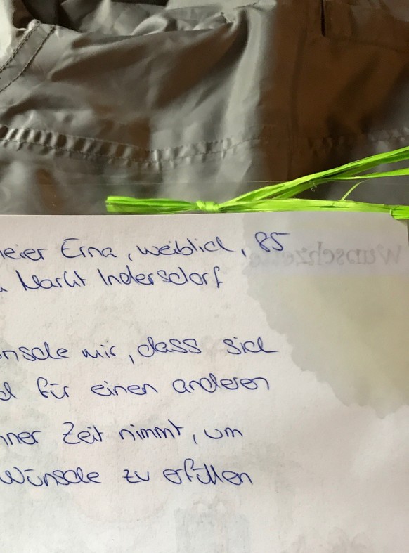 Wunschzettel von alten Leuten, Altersheimbewohnern