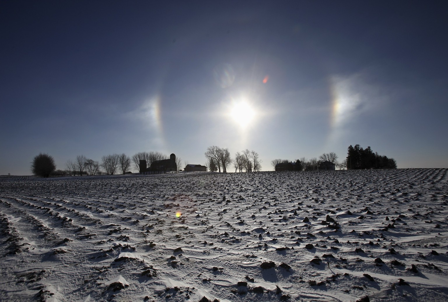 Ein atmosphärisches Phänomen, das «Sun Dog» genannt wird.