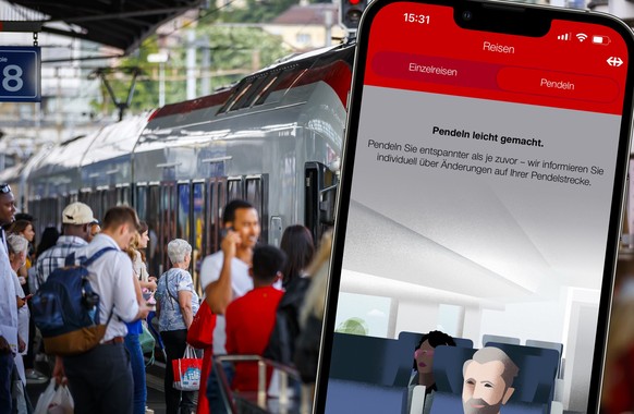 Die neue SBB-App vor dem Bahnhof Lausanne.