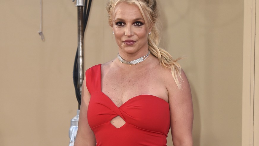 FILE - Britney Spears arrives at the Los Angeles premiere of &quot;Once Upon a Time in Hollywood&quot; on July 22, 2019. When Spears speaks to a judge at her own request on Wednesday, June. 23, 2021,  ...