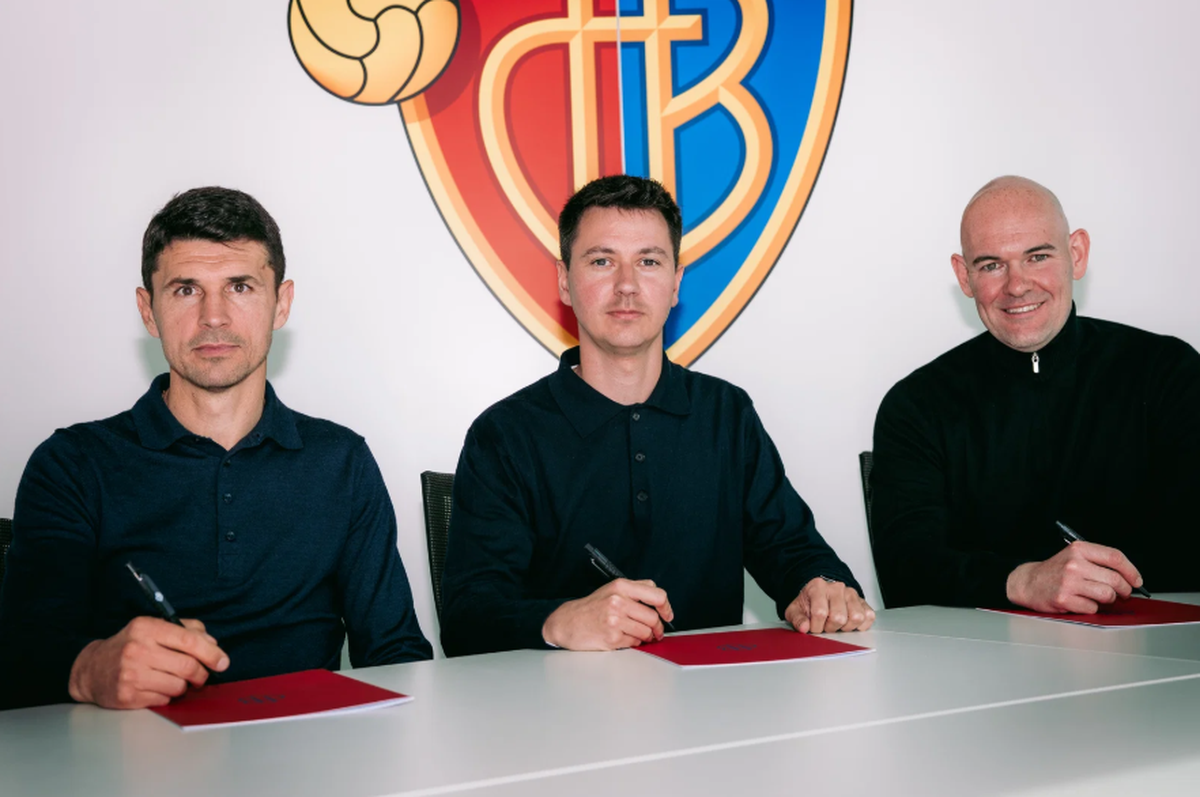 FC Basel Marko Filipovic, Andreas Herrmann und Dennis Hofmann (v. l.).